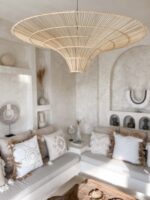 lampa duża boho rattanowa