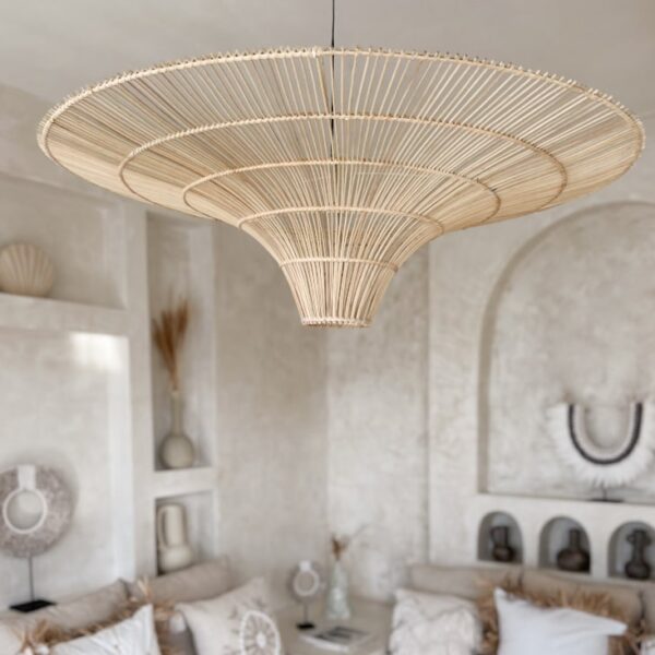 lampa duża boho rattanowa