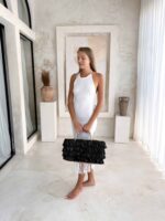 torebka koszyk z frędzlami z rafii