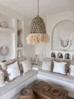 lampa boho klosz pleciony