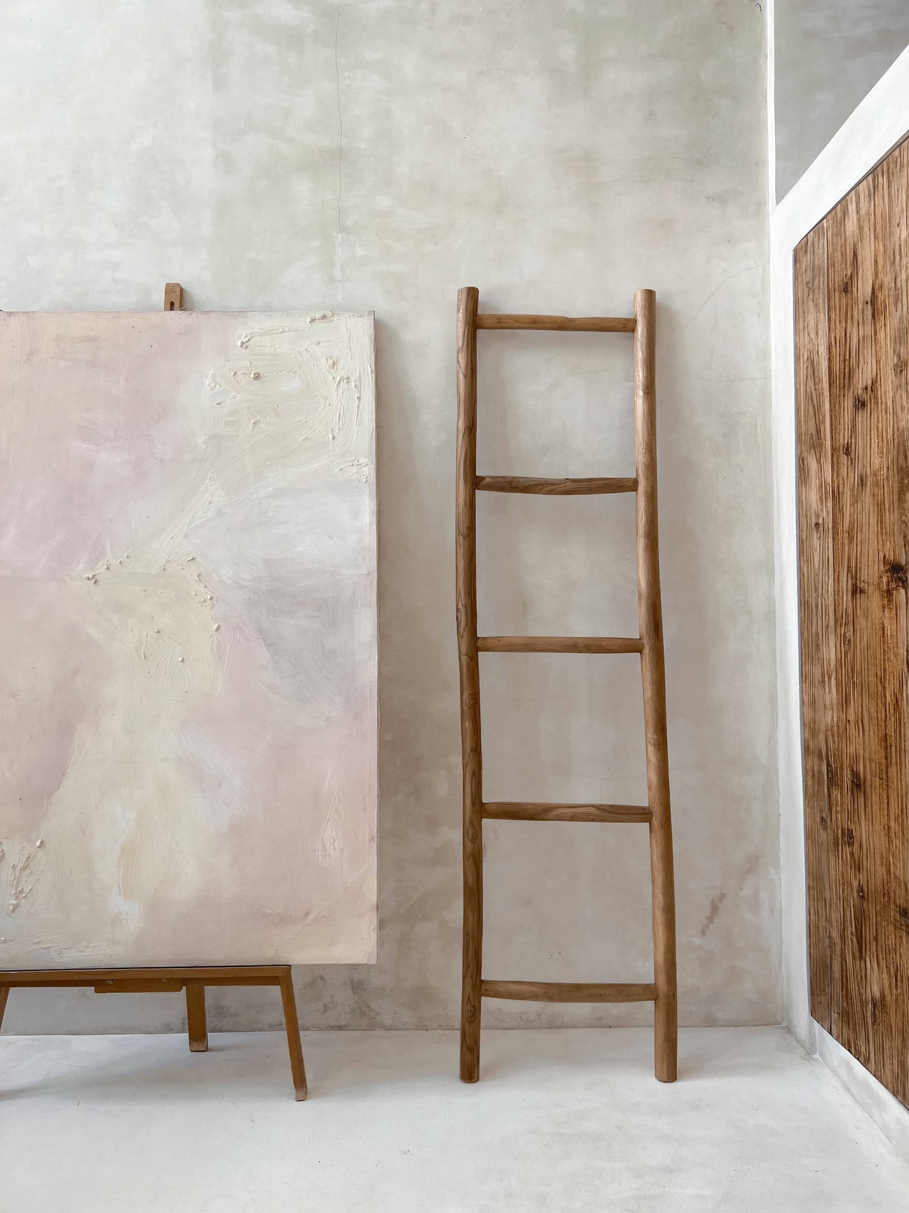 drabinka-teakowa-dekoracyjna drabinka teakowa wieszak na ręczniki