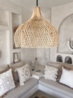 lampa rattanowa wisząca boho