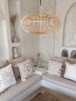 lampa rattanowa płaska