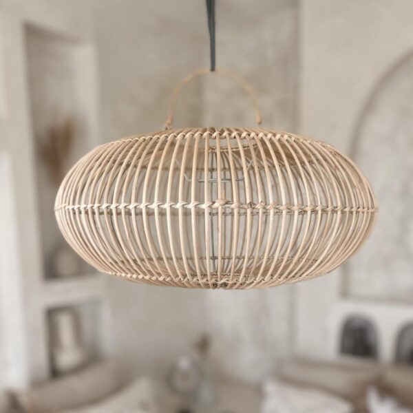 lampa rattanowa wisząca jasna