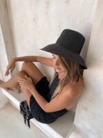 kapelusz słomkowy bucket czarny