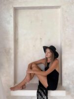 kapelusz słomkowy plażowy czarny