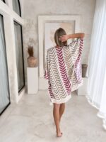 tunika plażowa z frędzlami boho