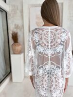 narzutka boho plażowa z koronki