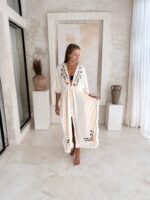 narzutka tunika kremowa boho