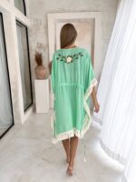 tunika z frędzlami miętowa