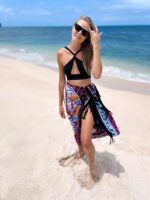 pareo plażowe z frędzlami