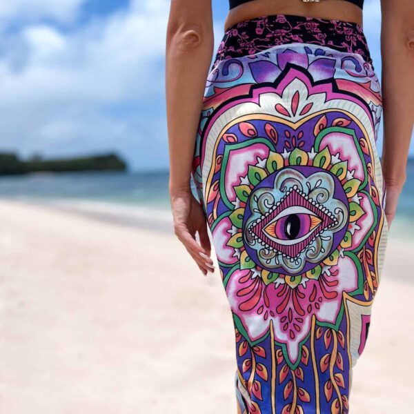 pareo chusta z frędzlami z ręką fatimy