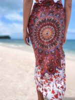 pareo pomarańczowo białe