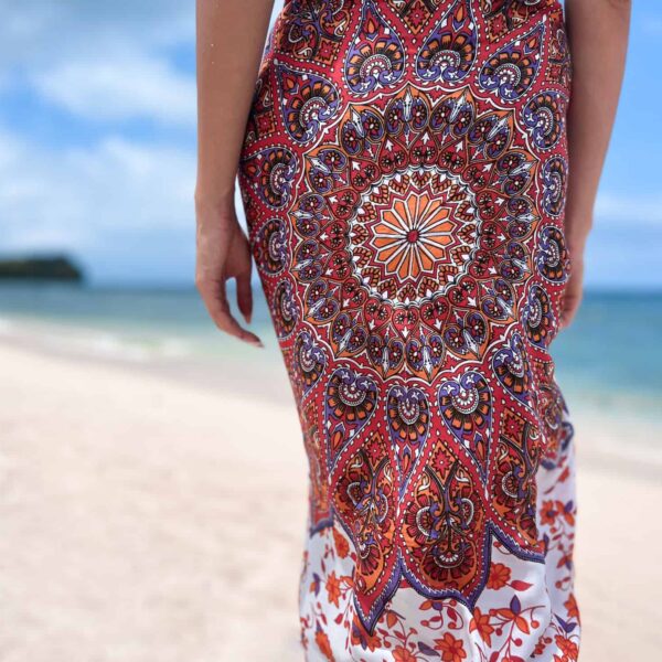 pareo pomarańczowo białe