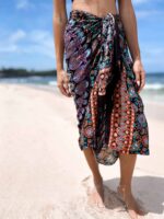 tunika chusta plażowa z frędzlami