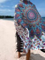 przewiewna chusta pareo z frędzlami