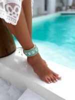 bransoletka z muszli kauri miętowa