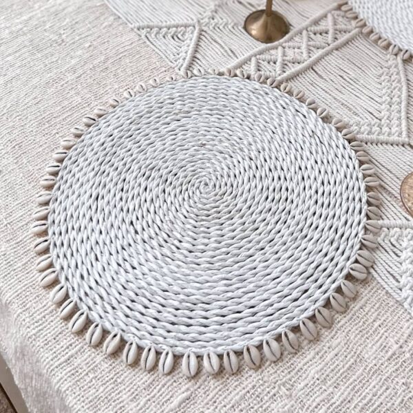 podkładka na stół okrągła z muszlami