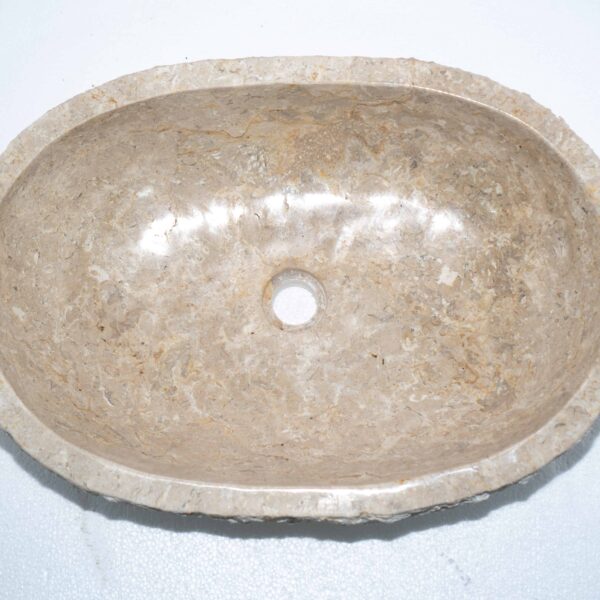 umywalka z białego kamienia nablatowa