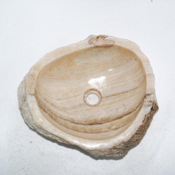 umywalka z białego onyksu