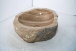 okrągła umywalka nablatowa kamienna