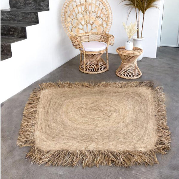 dywan słomiany boho kwadratowy
